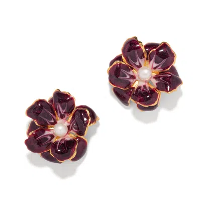 The Pink Reef Women's Purple Small Double Floral In Plum