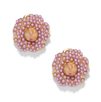 The Pink Reef Women's Purple  Vintage Inspired Valencia Earring In Lavender Opal