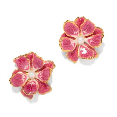 The Pink Reef Women's Red  Small Double Floral In Dusty Rose