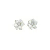 The Pink Reef Women's Small Flower Earrings In White