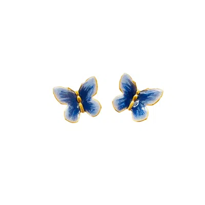 The Pink Reef Women's Small Glassine Butterfly In Blue Pearl
