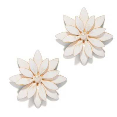 The Pink Reef Women's  Azalea Earrings In White