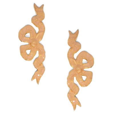 The Pink Reef Women's  Ballet Pink Ella Bow In Gold