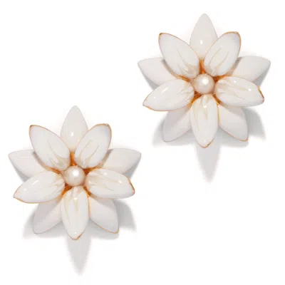 The Pink Reef Women's  Dahlia Earring In White