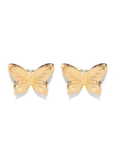 The Pink Reef Women's  Double Golden Flight Butterfly Earrings