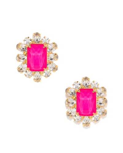 The Pink Reef Women's  Europe Crystal Stud In Hot Pink