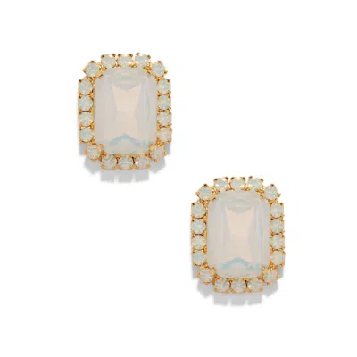 The Pink Reef Women's  Gem Stud In White Opal In Metallic