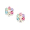 The Pink Reef Women's  Handcrafted Floral Gem Stud In Rainbow