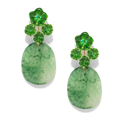 The Pink Reef Women's  Imperial Jade Earrings / Green