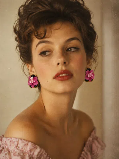 The Pink Reef Women's  Kleo Orchid Stud In Magenta