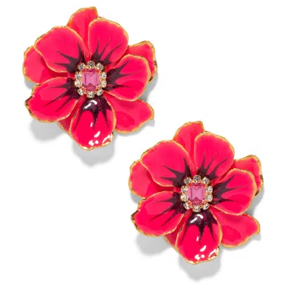 The Pink Reef Women's  Large Neon Pink Jewel Box In Red