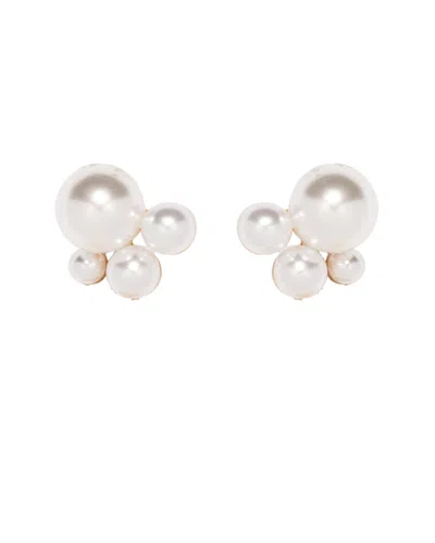 The Pink Reef Women's  Pearl Studs / White