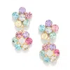 The Pink Reef Women's  Penelope Handcrafted Gem Double Floral In Rainbow In Multi