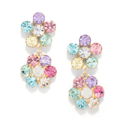 The Pink Reef Women's  Penelope Handcrafted Gem Double Floral In Rainbow In Multi