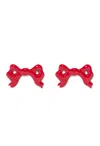 The Pink Reef Women's  Red Bow Stud