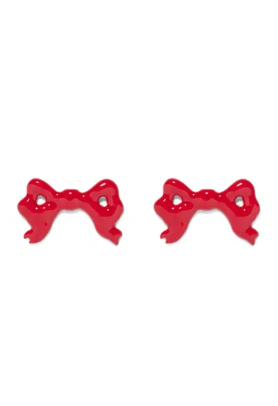 The Pink Reef Women's  Red Bow Stud
