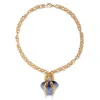The Pink Reef Women's  Single Sculpted Iris Necklace In Blue Pearl