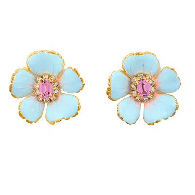 The Pink Reef Women's  Small Baby Blue Floral
