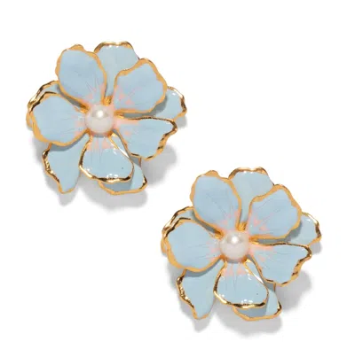 The Pink Reef Women's  Small Double Florals In Baby Blue