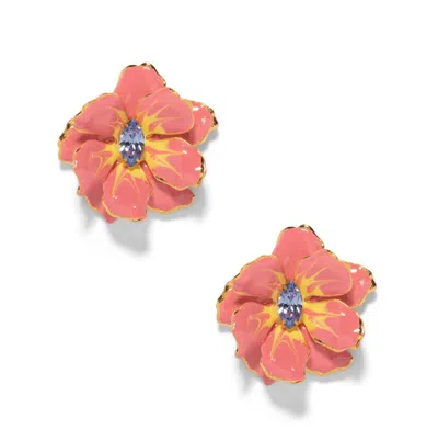 The Pink Reef Women's  Small Double Florals In Peach