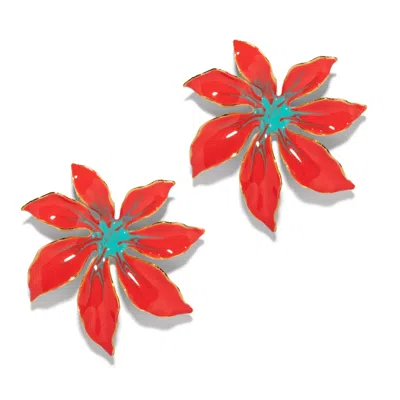 The Pink Reef Women's  Tropic Earring In Red Coral