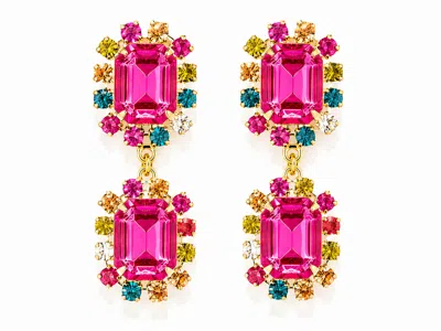 The Pink Reef Women's  Twin Gem Earring In 90's Pink