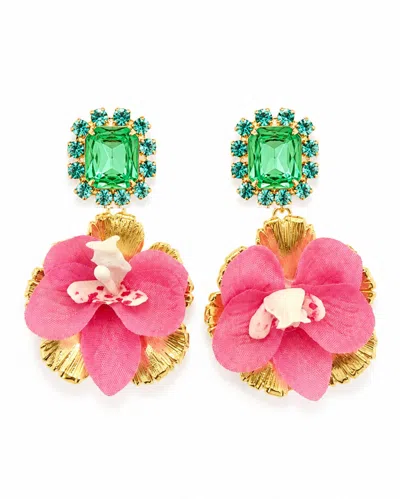 The Pink Reef Women's  Vanda Orchid Gem Drop In Magenta