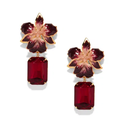 The Pink Reef Women's  Vanilla Orchid Jeweled In Ruby / Red In Burgundy