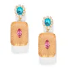 The Pink Reef Women's  Vintage Sunray Glass Earring In Gold