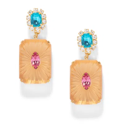 The Pink Reef Women's  Vintage Sunray Glass Earring In Gold