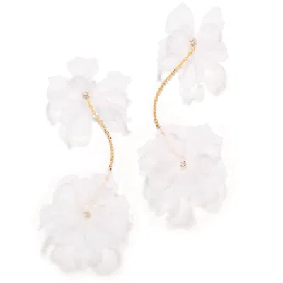 The Pink Reef Women's White Floral Silk Drops