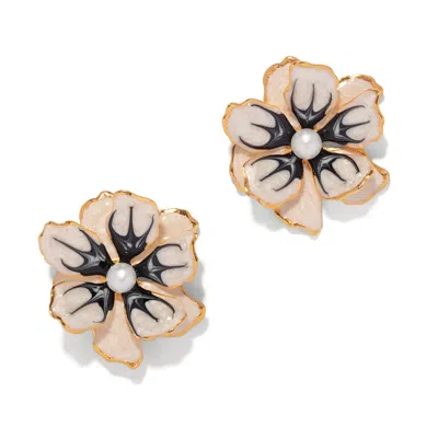 The Pink Reef Women's White Small Double Floral In Tuxedo