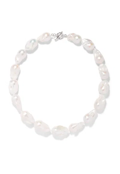 The Pink Reef Women's White  Baroque Pearl Necklace