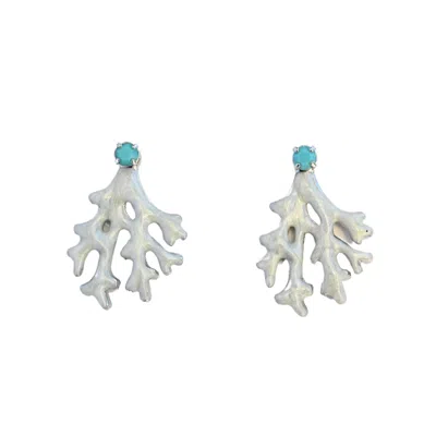 The Pink Reef Women's White  Mini Coral Earring In Pearl