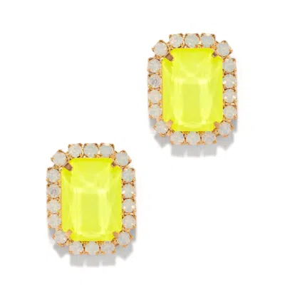 The Pink Reef Women's Yellow / Orange  Gem Stud In Electric Yellow