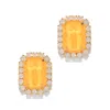 The Pink Reef Women's Yellow / Orange  Gem Stud In Neon Orange