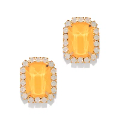 The Pink Reef Women's Yellow / Orange  Gem Stud In Neon Orange