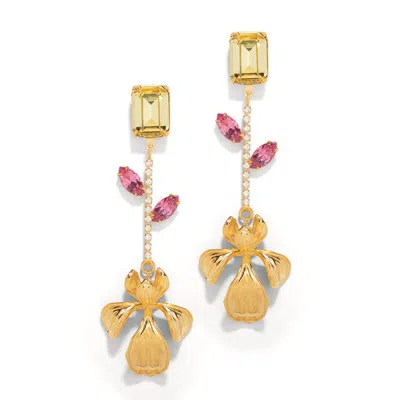 The Pink Reef Women's Yellow / Orange  Hand Sculpted Iris Earring In Yellow
