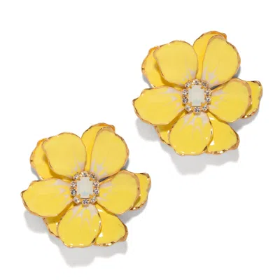 The Pink Reef Women's Yellow / Orange  Large Jewel Box Floral Earrings In Daisy