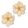 The Pink Reef Women's Yellow / Orange  Large Jewel Box Floral Earrings In Yellow Pearl In Neutral