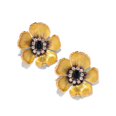 The Pink Reef Women's Yellow Small Hand Painted Floral In Jonquil