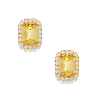 The Pink Reef Women's Yellow  Gem Stud In Jonquil