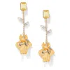 The Pink Reef Women's Yellow  Hand Sculpted Iris Earring In Jonquil In Gold