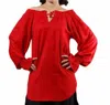 The Pirate Dressing Mcgreedy Pirate Blouse In Red In Red