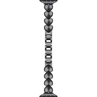 The Posh Tech Aphrodite Heart Bracelet Apple Watch® Watchband In Black