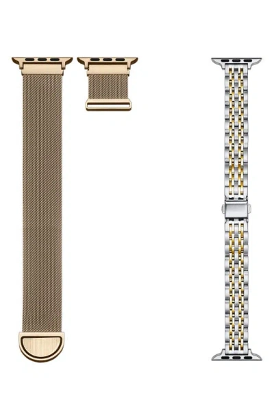 The Posh Tech Assorted 2-pack 38mm Apple Watch® Watchbands In Gold / New Gold
