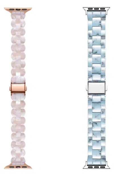 The Posh Tech Assorted 2-pack Apple Watch® Watchbands In Blush Tortoise/blue