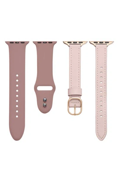 The Posh Tech Assorted 2-pack Apple Watch® Watchbands In Light Pink / Rose