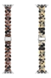 The Posh Tech Assorted 2-pack Resin Apple Watch® Watchbands In Chocolate/light Tortoise