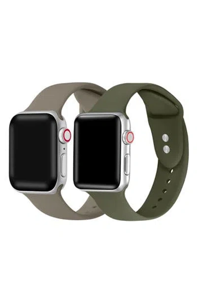 The Posh Tech Assorted 2-pack Silicone Apple Watch® Watchbands In Green